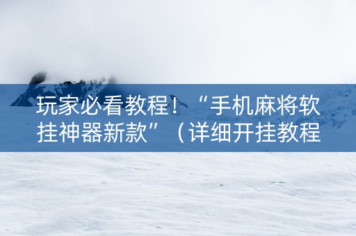 玩家必看教程！“手机麻将软挂神器新款”（详细开挂教程）-哔哩哔哩