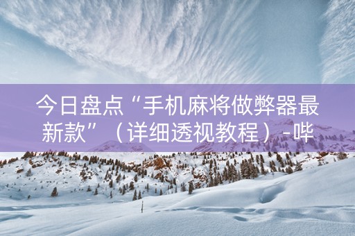 今日盘点“手机麻将做弊器最新款”（详细透视教程）-哔哩哔哩