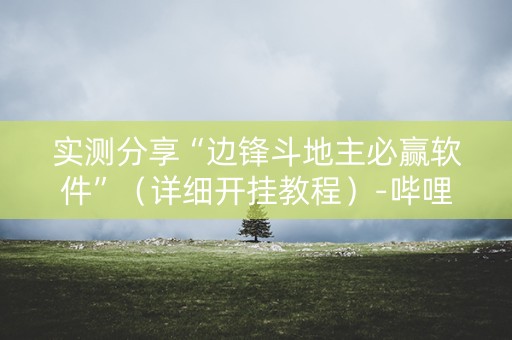 实测分享“边锋斗地主必赢软件”（详细开挂教程）-哔哩哔哩