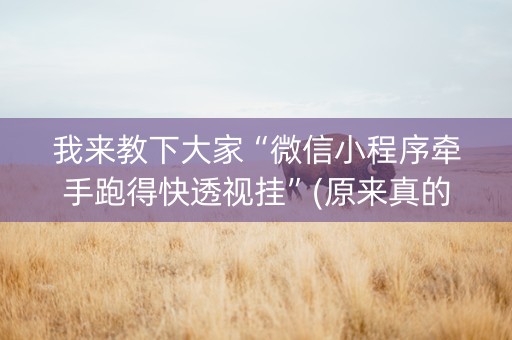 我来教下大家“微信小程序牵手跑得快透视挂”(原来真的有挂)-知乎