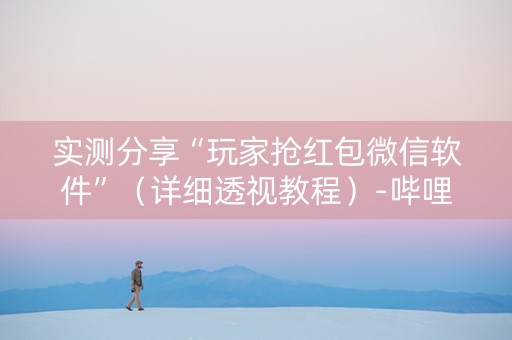 实测分享“玩家抢红包微信软件”（详细透视教程）-哔哩哔哩
