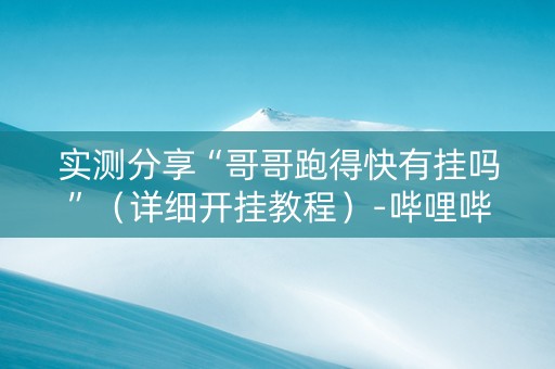 实测分享“哥哥跑得快有挂吗”（详细开挂教程）-哔哩哔哩
