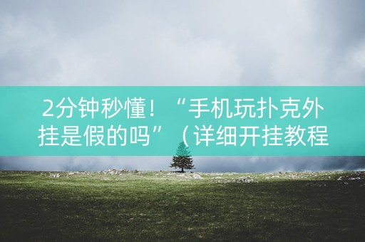 2分钟秒懂！“手机玩扑克外挂是假的吗”（详细开挂教程）-哔哩哔哩