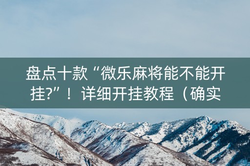 盘点十款“微乐麻将能不能开挂?”！详细开挂教程（确实真的有挂)-知乎