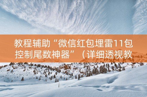 教程辅助“微信红包埋雷11包控制尾数神器”（详细透视教程）-哔哩哔哩
