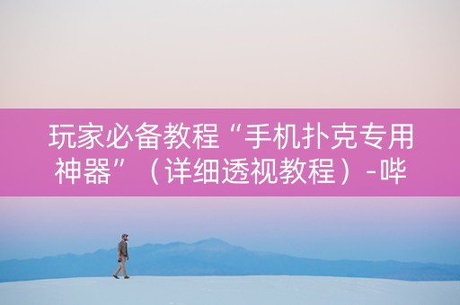 玩家必备教程“手机扑克专用神器”（详细透视教程）-哔哩哔哩