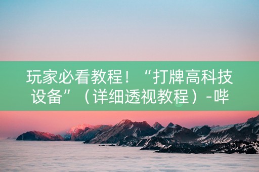 玩家必看教程！“打牌高科技设备”（详细透视教程）-哔哩哔哩