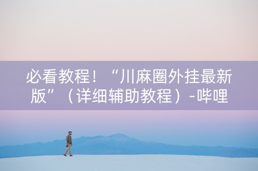 必看教程！“川麻圈外挂最新版”（详细辅助教程）-哔哩哔哩
