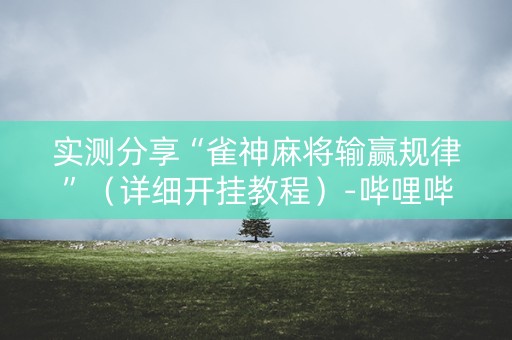 实测分享“雀神麻将输赢规律”（详细开挂教程）-哔哩哔哩
