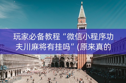 玩家必备教程“微信小程序功夫川麻将有挂吗”(原来真的有挂)-知乎