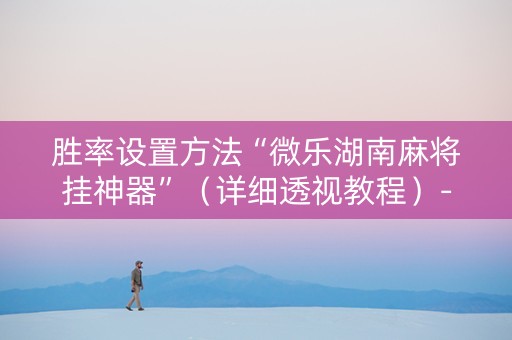 胜率设置方法“微乐湖南麻将挂神器”（详细透视教程）-哔哩哔哩
