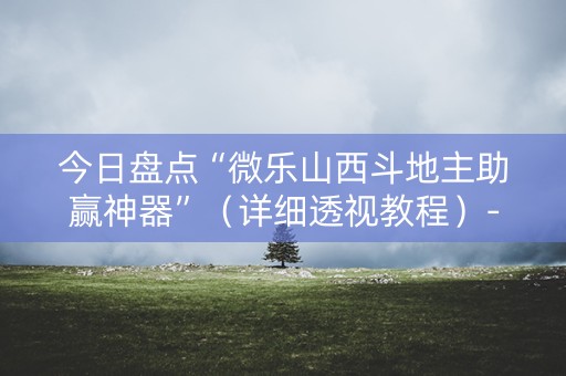 今日盘点“微乐山西斗地主助赢神器”（详细透视教程）-哔哩哔哩