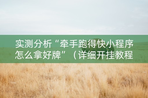 实测分析“牵手跑得快小程序怎么拿好牌”（详细开挂教程）-哔哩哔哩
