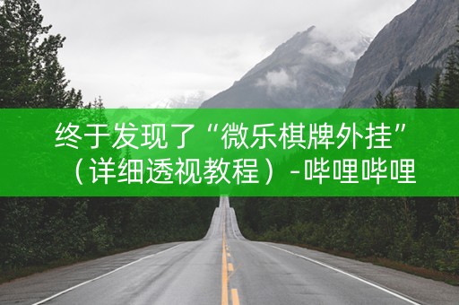 终于发现了“微乐棋牌外挂”（详细透视教程）-哔哩哔哩
