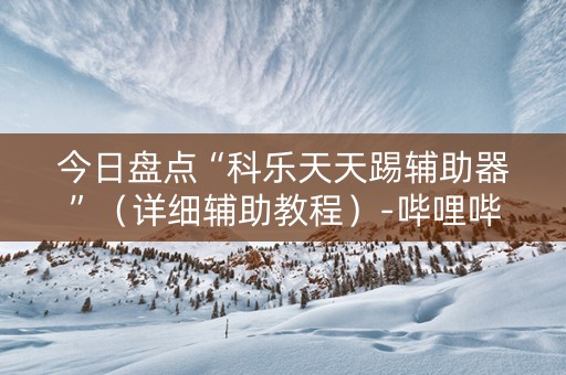 今日盘点“科乐天天踢辅助器”（详细辅助教程）-哔哩哔哩