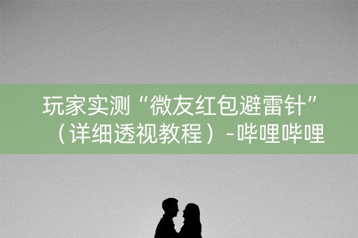 玩家实测“微友红包避雷针”（详细透视教程）-哔哩哔哩