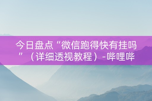 今日盘点“微信跑得快有挂吗”（详细透视教程）-哔哩哔哩
