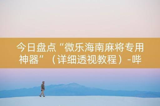 今日盘点“微乐海南麻将专用神器”（详细透视教程）-哔哩哔哩