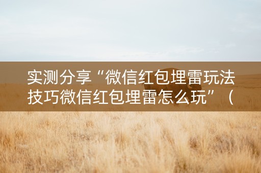 实测分享“微信红包埋雷玩法技巧微信红包埋雷怎么玩”（详细透视教程）-哔哩哔哩