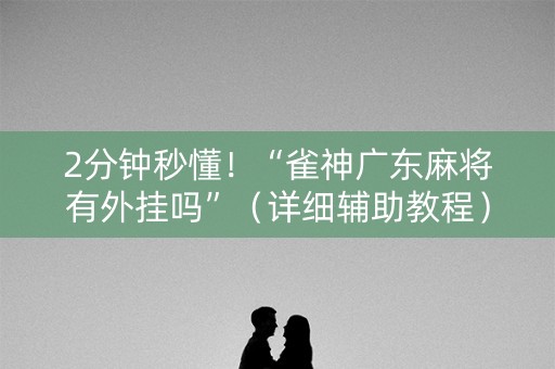 2分钟秒懂！“雀神广东麻将有外挂吗”（详细辅助教程）-哔哩哔哩