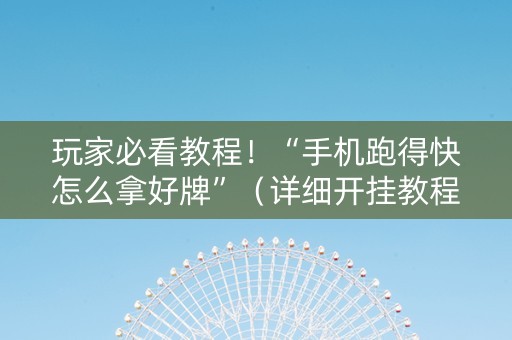 玩家必看教程！“手机跑得快怎么拿好牌”（详细开挂教程）-哔哩哔哩