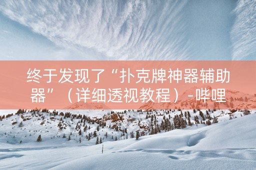 终于发现了“扑克牌神器辅助器”（详细透视教程）-哔哩哔哩