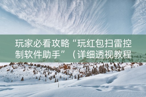 玩家必看攻略“玩红包扫雷控制软件助手”（详细透视教程）-哔哩哔哩