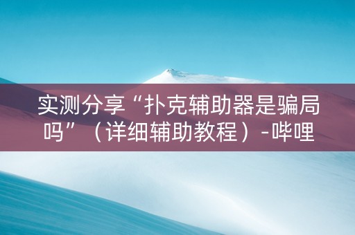 实测分享“扑克辅助器是骗局吗”（详细辅助教程）-哔哩哔哩