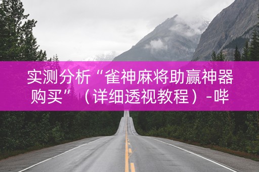 实测分析“雀神麻将助赢神器购买”（详细透视教程）-哔哩哔哩