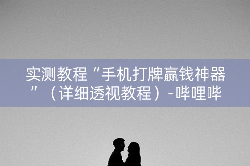 实测教程“手机打牌赢钱神器”（详细透视教程）-哔哩哔哩