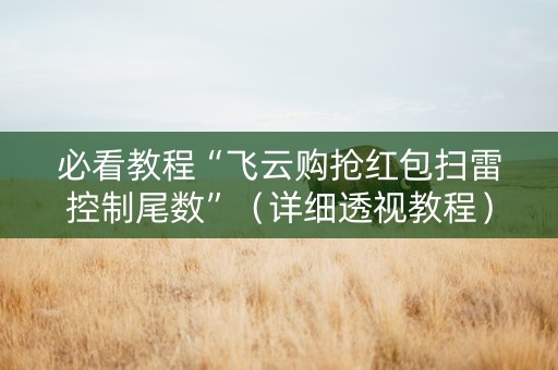 必看教程“飞云购抢红包扫雷控制尾数”（详细透视教程）-哔哩哔哩