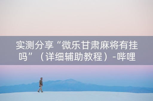 实测分享“微乐甘肃麻将有挂吗”（详细辅助教程）-哔哩哔哩