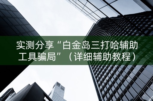实测分享“白金岛三打哈辅助工具骗局”（详细辅助教程）-哔哩哔哩