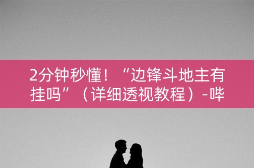 2分钟秒懂！“边锋斗地主有挂吗”（详细透视教程）-哔哩哔哩