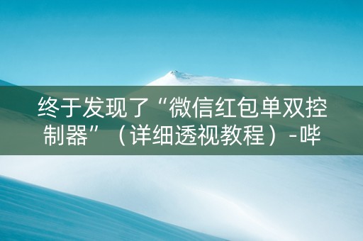 终于发现了“微信红包单双控制器”（详细透视教程）-哔哩哔哩