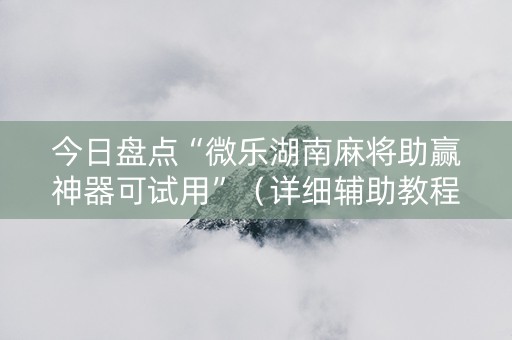 今日盘点“微乐湖南麻将助赢神器可试用”（详细辅助教程）-哔哩哔哩