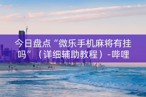 今日盘点“微乐手机麻将有挂吗”（详细辅助教程）-哔哩哔哩