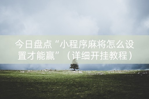 今日盘点“小程序麻将怎么设置才能赢”（详细开挂教程）-哔哩哔哩