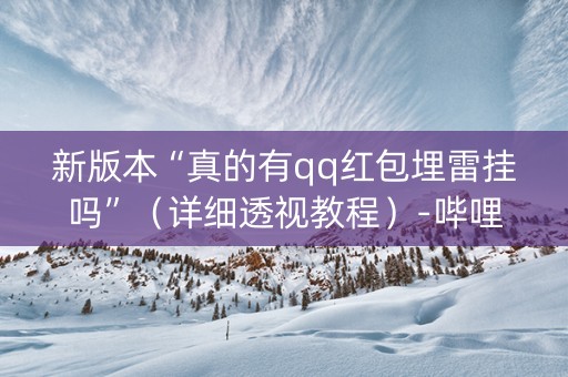 新版本“真的有qq红包埋雷挂吗”（详细透视教程）-哔哩哔哩