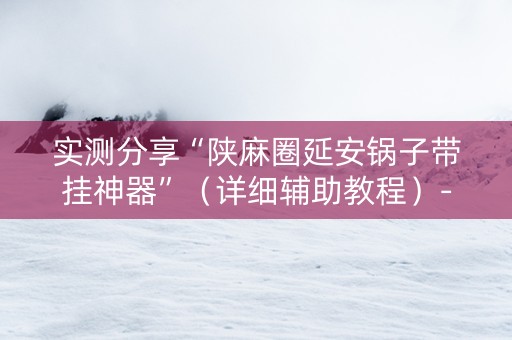实测分享“陕麻圈延安锅子带挂神器”（详细辅助教程）-哔哩哔哩
