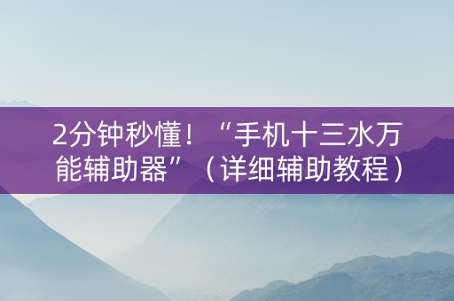 2分钟秒懂！“手机十三水万能辅助器”（详细辅助教程）-哔哩哔哩