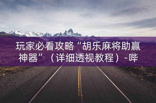 玩家必看攻略“胡乐麻将助赢神器”（详细透视教程）-哔哩哔哩