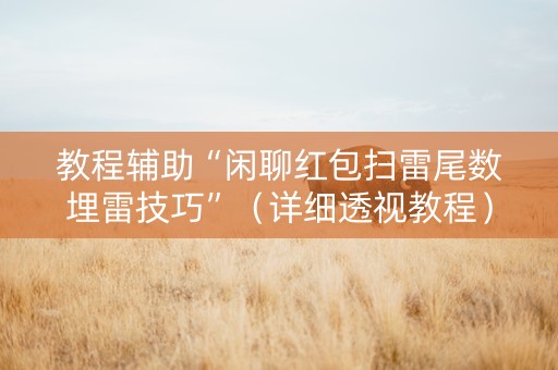 教程辅助“闲聊红包扫雷尾数埋雷技巧”（详细透视教程）-哔哩哔哩