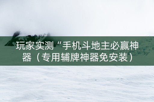玩家实测“手机斗地主必赢神器（专用辅牌神器免安装）
