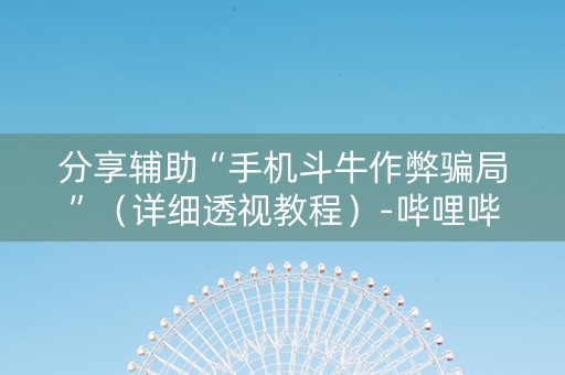 分享辅助“手机斗牛作弊骗局”（详细透视教程）-哔哩哔哩