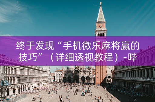 终于发现“手机微乐麻将赢的技巧”（详细透视教程）-哔哩哔哩