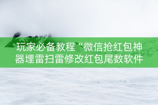 玩家必备教程“微信抢红包神器埋雷扫雷修改红包尾数软件”（详细透视教程）-哔哩哔哩