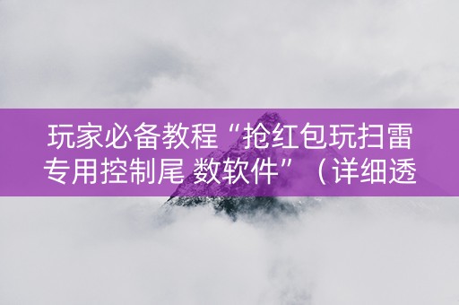 玩家必备教程“抢红包玩扫雷专用控制尾 数软件”（详细透视教程）-哔哩哔哩