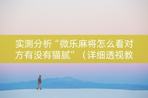 实测分析“微乐麻将怎么看对方有没有猫腻”（详细透视教程）-哔哩哔哩