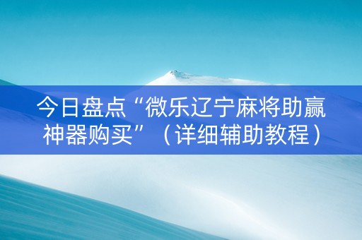 今日盘点“微乐辽宁麻将助赢神器购买”（详细辅助教程）-哔哩哔哩